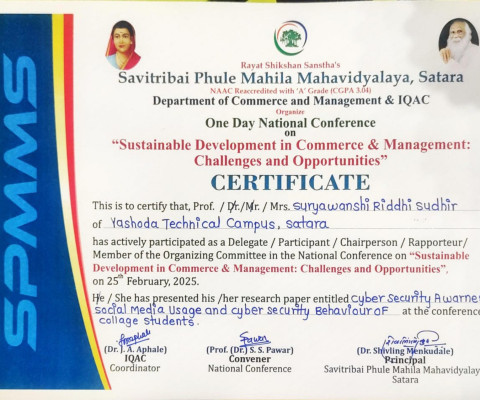 Research Paper Presentation at National Conference