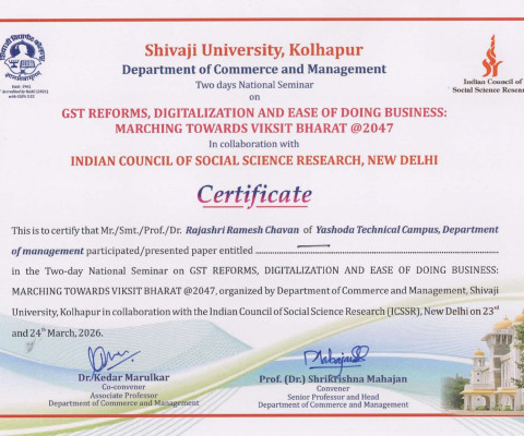 Two-Day National Seminar on GST Reforms, Digitalization and Ease of Doing Business: Marching Towards Vikasit Bharat @2047