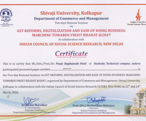 Two-Day National Seminar on GST Reforms, Digitalization and Ease of Doing Business: Marching Towards Vikasit Bharat @2047