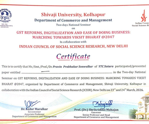 Two-Day National Seminar on GST Reforms, Digitalization and Ease of Doing Business: Marching Towards Vikasit Bharat @2047